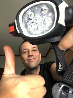 Petzl Ultra Rush headlamp close-up image.