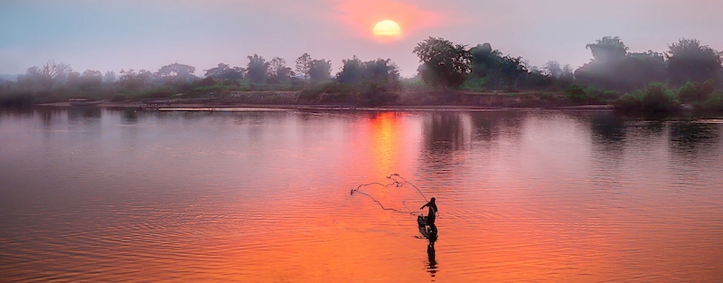Fishing at sunset in Florida on the panhandle.
