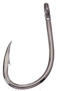 A shiny gold or silver hook will catch fish if dragged through the water with a light enough line.