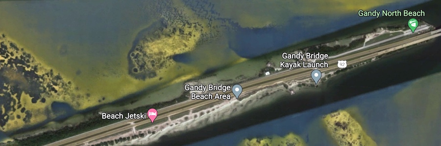 Gandy Bridge Kayak Launch spot for kayak anglers.