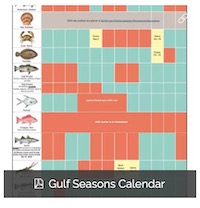 Florida Gulf Fishing calendar.