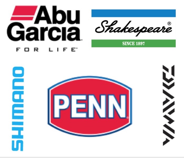 Fishing brand logos.