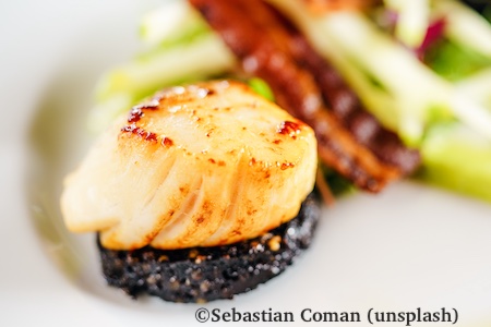 Scallop prepared for meal.