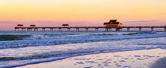 Clearwater Fishing Pier 60 on Clearwater Beach west of Tampa and St. Petersburg.