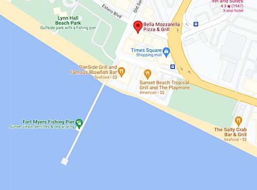 Fort Myers Fishing Pier map.