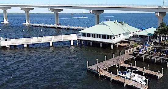Pier 220 restaurant and bar by Titusville Veterans Memorial Fishing Pier.