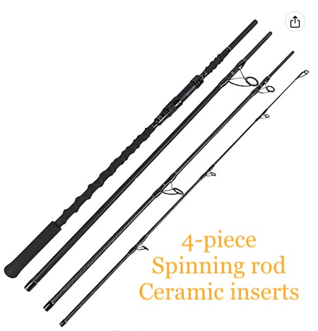 Spinning rod for surf fishing - 9 feet long.